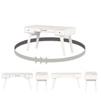 Bureau informatique scandinave Noyer naturel / Blanc / Orme clair avec multiprise – 1 personne