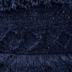 Pouf marocain / Repose-pieds marocain bleu marine, ivoire et orange pour 1 personne