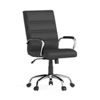 Chaise de bureau pivotante à dossier mi-haut, Leathersoft, plusieurs couleurs et piètements, unité