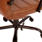 Chaise de bureau pivotante à dossier mi-haut, Leathersoft, plusieurs couleurs et piètements, unité