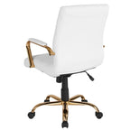 Chaise de bureau pivotante à dossier mi-haut, Leathersoft, plusieurs couleurs et piètements, unité