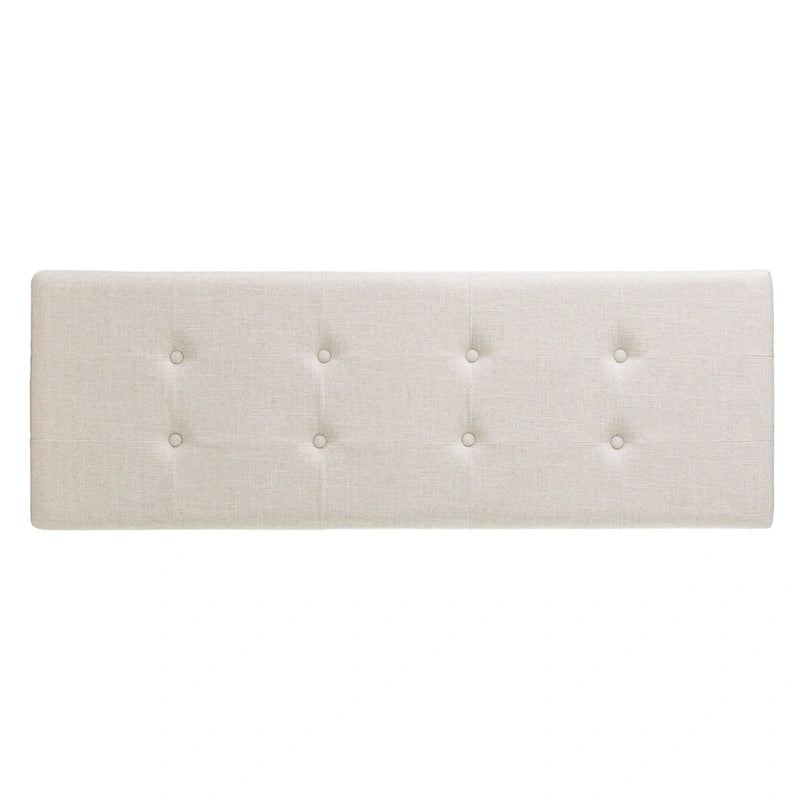Banc rembourré capitonné blanc cassé, style transitionnel, 1 à 2 places