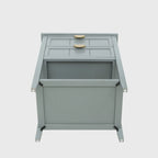 Table de chevet à 2 tiroirs gris/vert olive, montage par 1 personne