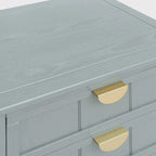 Table de chevet à 2 tiroirs gris/vert olive, montage par 1 personne
