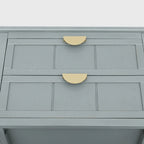 Table de chevet à 2 tiroirs gris/vert olive, montage par 1 personne