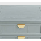 Table de chevet à 2 tiroirs gris/vert olive, montage par 1 personne