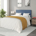 Tête de lit capitonnée à rayures verticales – Bleu / Gris / Taupe / Crème – Lit simple / Double / Queen / King, 1 ou 2 personnes