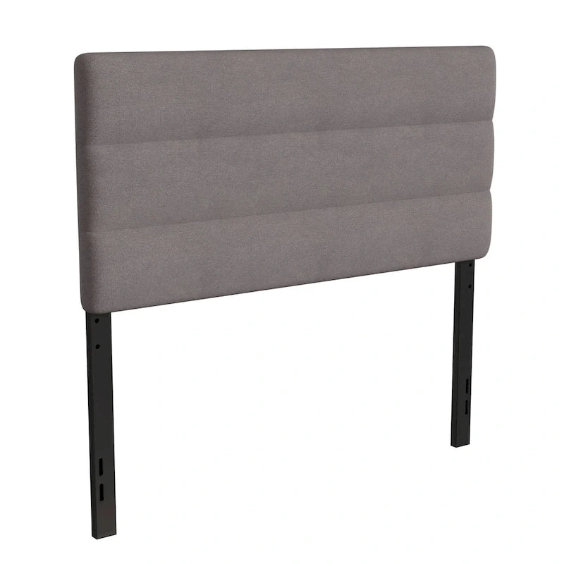 Tête de lit capitonnée à rayures verticales – Bleu / Gris / Taupe / Crème – Lit simple / Double / Queen / King, 1 ou 2 personnes