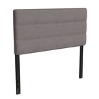 Tête de lit capitonnée à rayures verticales – Bleu / Gris / Taupe / Crème – Lit simple / Double / Queen / King, 1 ou 2 personnes