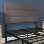 Tête de lit capitonnée à rayures verticales – Bleu / Gris / Taupe / Crème – Lit simple / Double / Queen / King, 1 ou 2 personnes