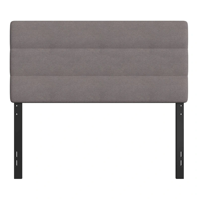 Tête de lit capitonnée à rayures verticales – Bleu / Gris / Taupe / Crème – Lit simple / Double / Queen / King, 1 ou 2 personnes