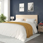 Tête de lit capitonnée à rayures verticales – Bleu / Gris / Taupe / Crème – Lit simple / Double / Queen / King, 1 ou 2 personnes