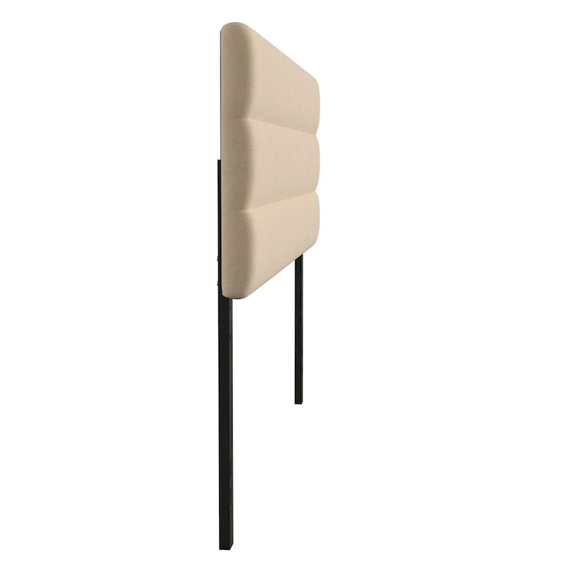Tête de lit capitonnée à rayures verticales – Bleu / Gris / Taupe / Crème – Lit simple / Double / Queen / King, 1 ou 2 personnes