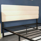 Tête de lit capitonnée à rayures verticales – Bleu / Gris / Taupe / Crème – Lit simple / Double / Queen / King, 1 ou 2 personnes
