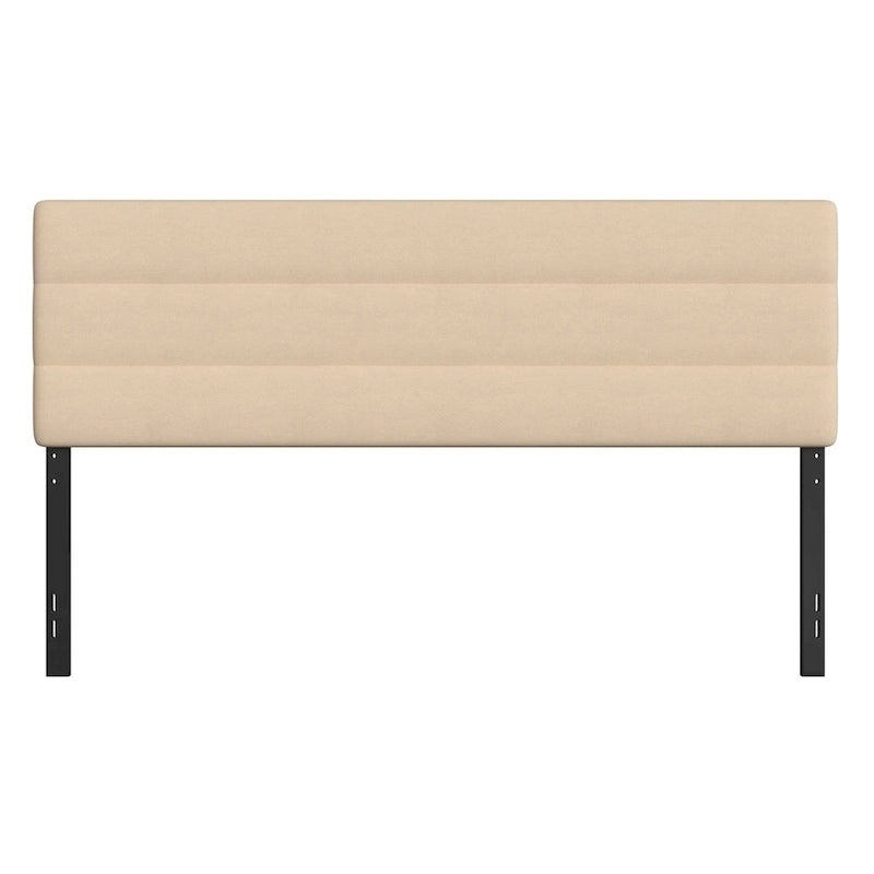 Tête de lit capitonnée à rayures verticales – Bleu / Gris / Taupe / Crème – Lit simple / Double / Queen / King, 1 ou 2 personnes