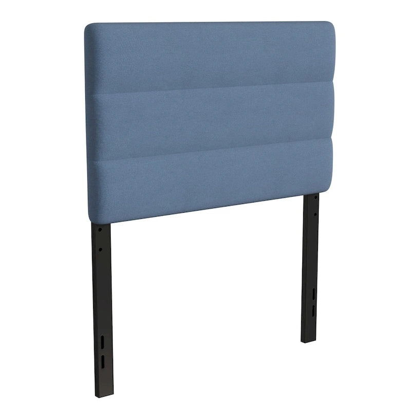 Tête de lit capitonnée à rayures verticales – Bleu / Gris / Taupe / Crème – Lit simple / Double / Queen / King, 1 ou 2 personnes