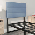 Tête de lit capitonnée à rayures verticales – Bleu / Gris / Taupe / Crème – Lit simple / Double / Queen / King, 1 ou 2 personnes