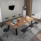 Lot de 4 chaises pliantes blanches/noires, structure en acier avec dossier ergonomique