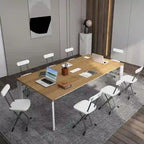 Lot de 4 chaises pliantes blanches/noires, structure en acier avec dossier ergonomique