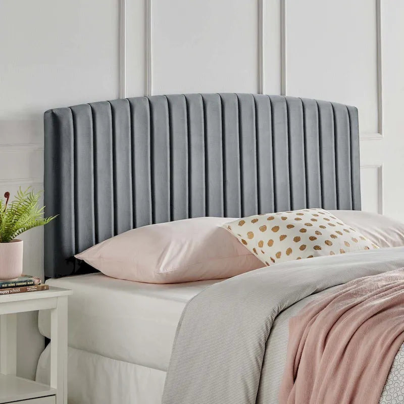 Tête de lit capitonnée en velours pour lit double ou Queen – sarcelle / bleu marine / blanc / anthracite / vieux rose