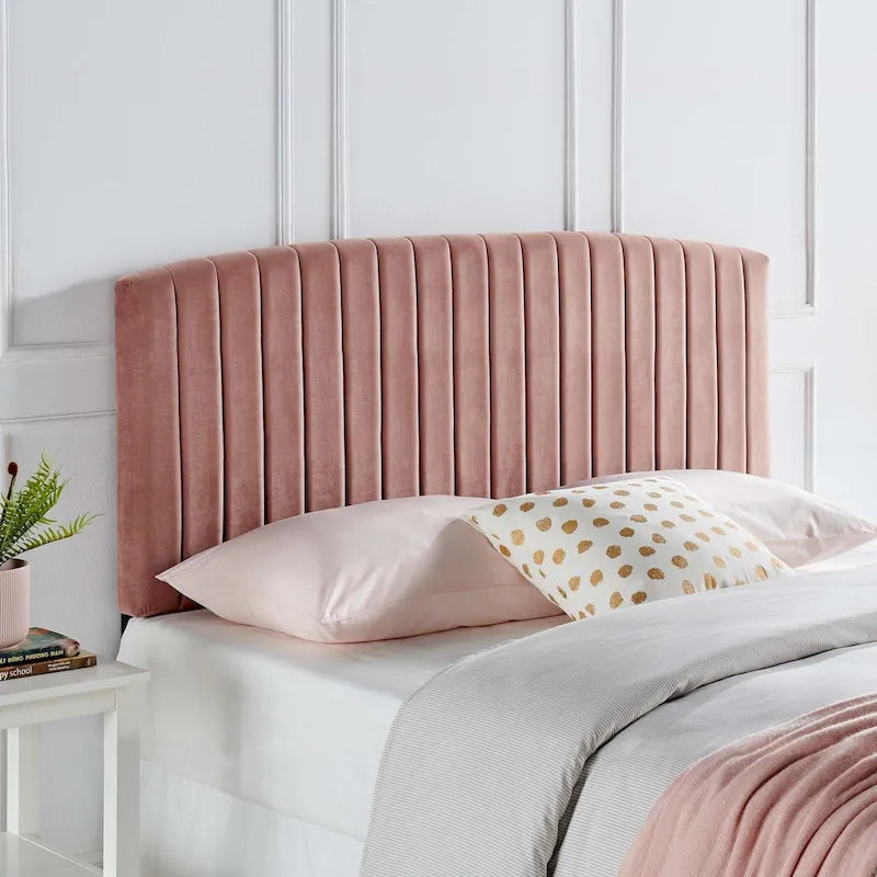 Tête de lit capitonnée en velours pour lit double ou Queen – sarcelle / bleu marine / blanc / anthracite / vieux rose
