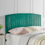 Tête de lit capitonnée en velours pour lit double ou Queen – sarcelle / bleu marine / blanc / anthracite / vieux rose