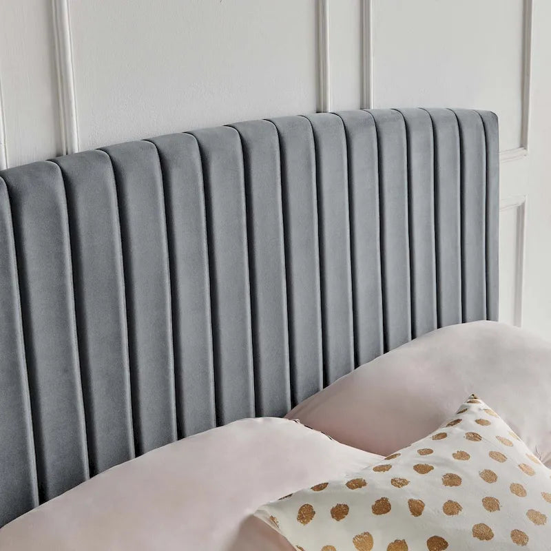 Tête de lit capitonnée en velours pour lit double ou Queen – sarcelle / bleu marine / blanc / anthracite / vieux rose