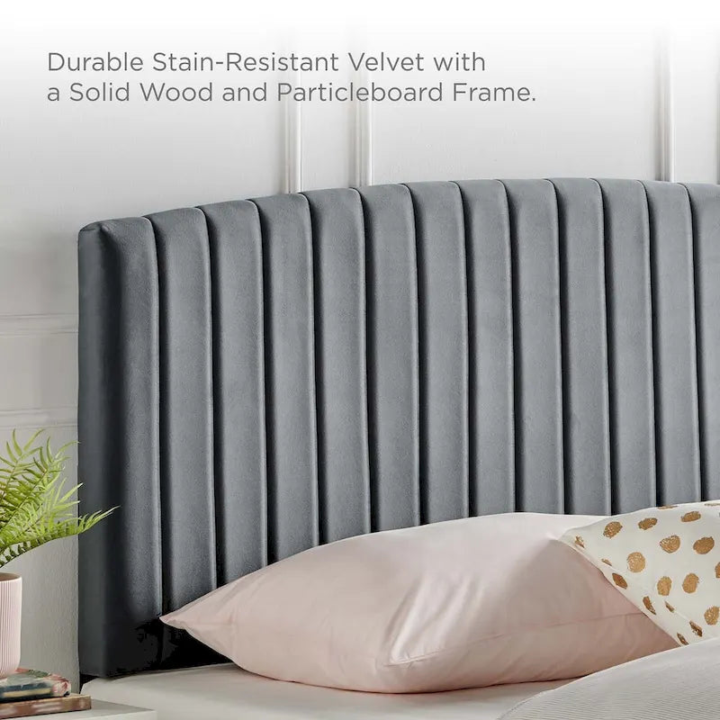 Tête de lit capitonnée en velours pour lit double ou Queen – sarcelle / bleu marine / blanc / anthracite / vieux rose