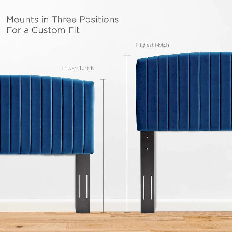 Tête de lit capitonnée en velours pour lit double ou Queen – sarcelle / bleu marine / blanc / anthracite / vieux rose