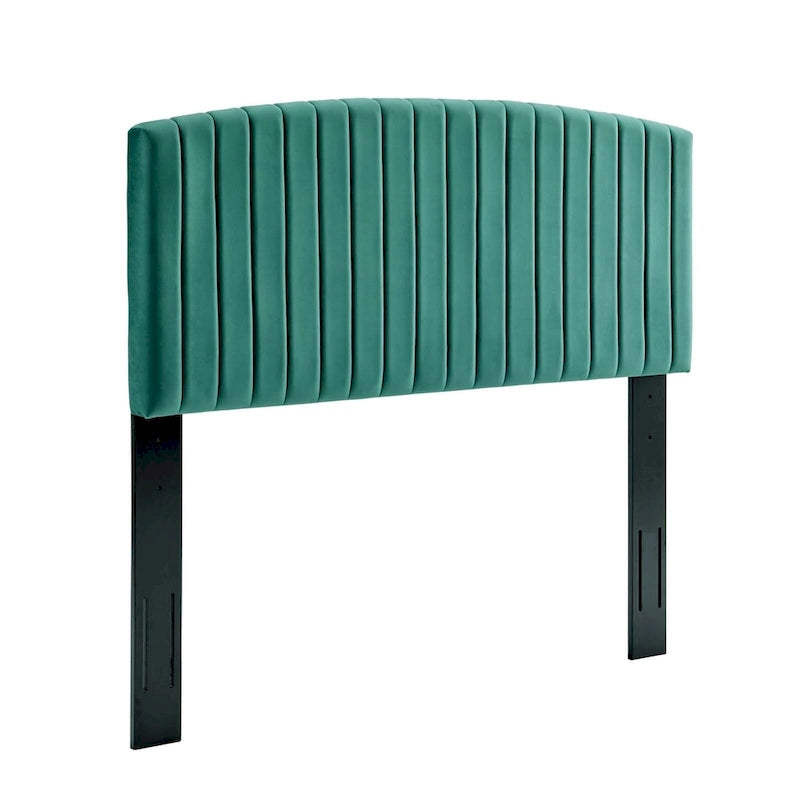 Tête de lit capitonnée en velours pour lit double ou Queen – sarcelle / bleu marine / blanc / anthracite / vieux rose