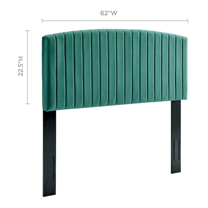 Tête de lit capitonnée en velours pour lit double ou Queen – sarcelle / bleu marine / blanc / anthracite / vieux rose