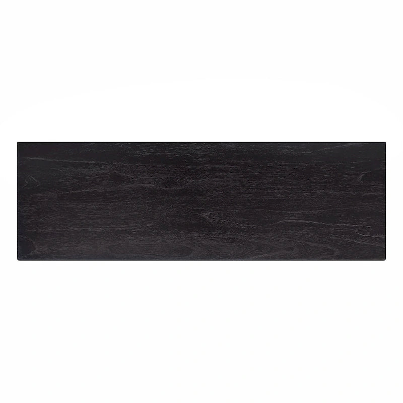 Commode 6 tiroirs, noir délavé / noyer brun / chêne clair, panneau de bois