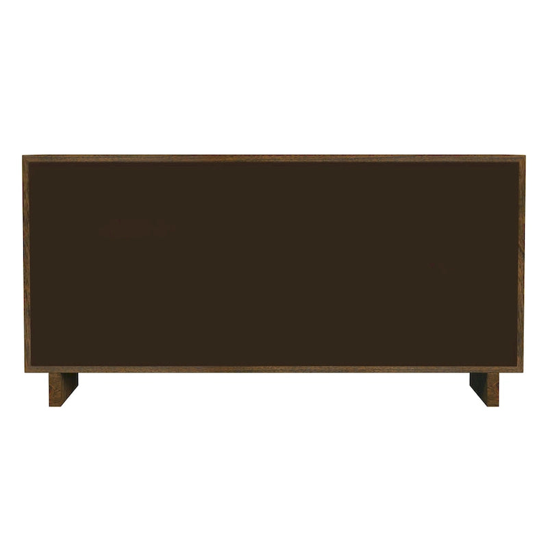 Commode 6 tiroirs, noir délavé / noyer brun / chêne clair, panneau de bois
