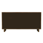 Commode 6 tiroirs, noir délavé / noyer brun / chêne clair, panneau de bois