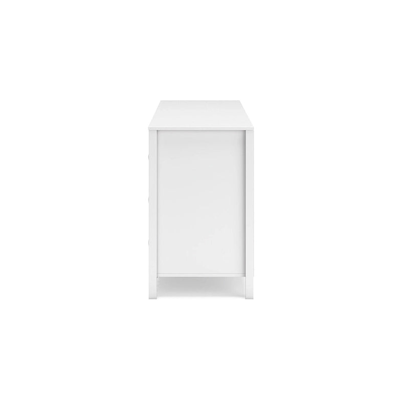 Commode blanche 6 tiroirs, style festonné, une personne