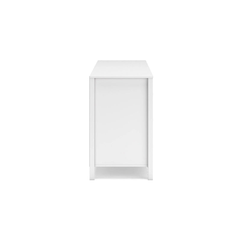 Commode blanche 6 tiroirs, style festonné, une personne