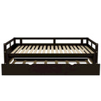 Lit de repos en bois avec lit gigogne escamotable, de une à deux places (format simple à grand lit)