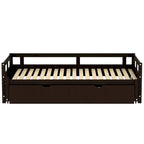 Lit de repos en bois avec lit gigogne escamotable, de une à deux places (format simple à grand lit)