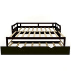 Lit de repos en bois avec lit gigogne escamotable, de une à deux places (format simple à grand lit)