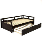 Lit de repos en bois avec lit gigogne escamotable, de une à deux places (format simple à grand lit)