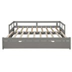 Lit de repos en bois avec lit gigogne escamotable, de une à deux places (format simple à grand lit)