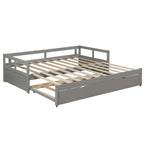 Lit de repos en bois avec lit gigogne escamotable, de une à deux places (format simple à grand lit)