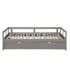 Lit de repos en bois avec lit gigogne escamotable, de une à deux places (format simple à grand lit)