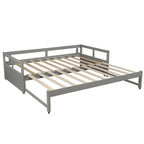 Lit de repos en bois avec lit gigogne escamotable, de une à deux places (format simple à grand lit)