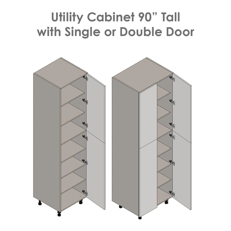 Armoire utilitaire 4 portes – Panneau plat, unité simple | 36" × 90" × 23-3/8"