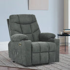 Fauteuil inclinable releveur en flanelle gris et marron, pour 1 personne