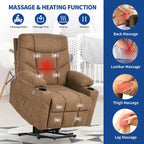 Fauteuil inclinable releveur en flanelle gris et marron, pour 1 personne