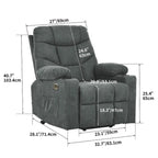 Fauteuil inclinable releveur en flanelle gris et marron, pour 1 personne