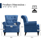 Fauteuil rembourré capitonné à accoudoirs roulés, motifs floraux et unis, avec garniture cloutée, une place, lot de 2