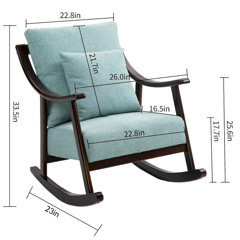 Fauteuil à bascule en tissu tressé jaune / marron clair / vert clair, une place